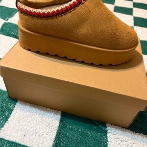 Tan Suede Platform Shoes